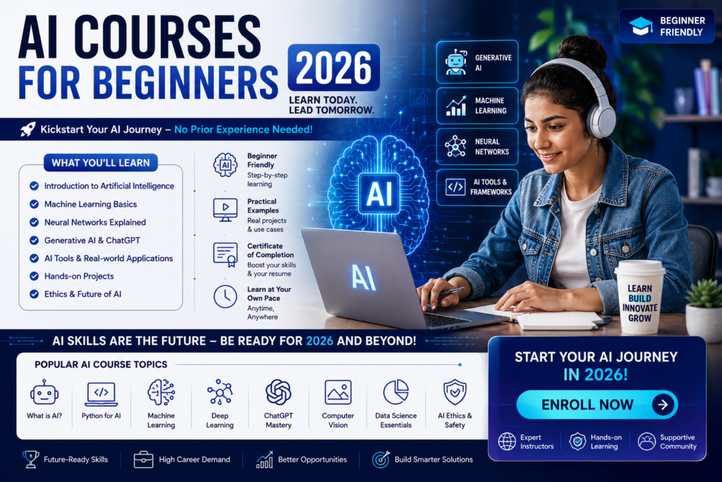 AI Courses For Beginners 2026 From Zero to Hero AI Experts 2 AI Courses for Beginners 2026