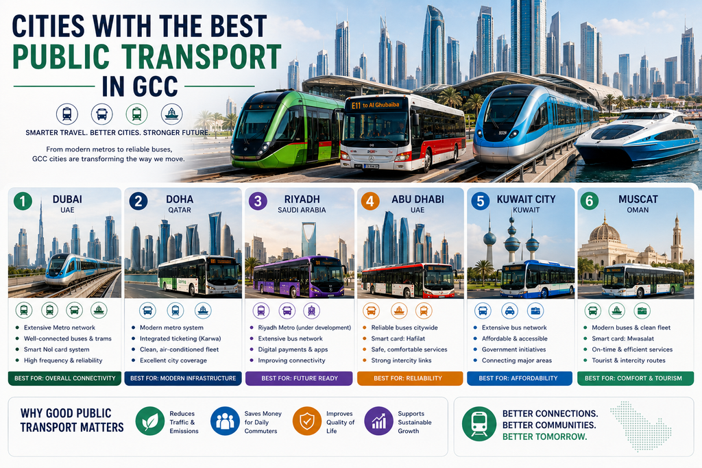 Cities With Best Public Transport in GCC: 10 Powerful Choices 2 Cities With the Best Public Transport in GCC