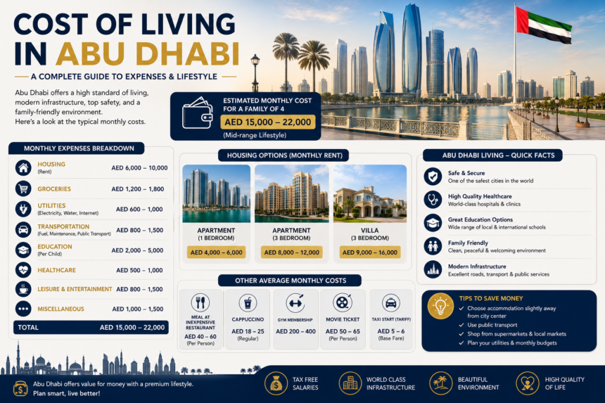 Cost of Living in Abu Dhabi For Student, Expat & Family Costs Living Complete Guide 1 Cost of Living in Abu Dhabi
