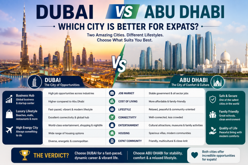 Dubai vs Abu Dhabi Which City Is Better for Expats? You Must Need to Know 1 Dubai vs Abu Dhabi Which City Is Better for Expats