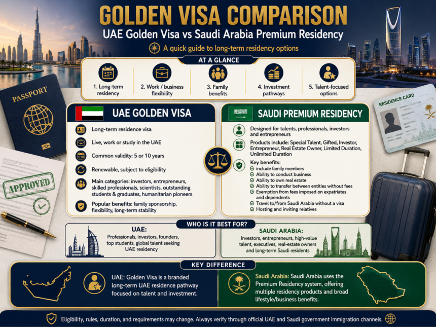 Golden Visa Comparison UAE vs Saudi Arabia