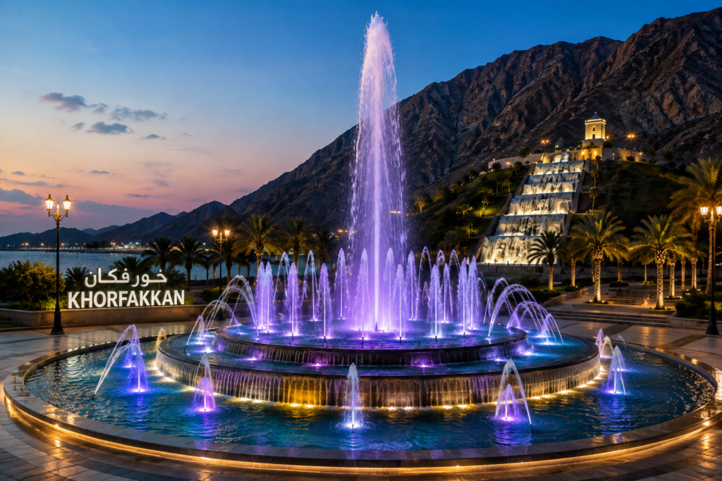 Khorfakkan Fountain: A Complete Guide to Sharjah’s Waterfront Attraction 2 Khorfakkan Fountain dubai