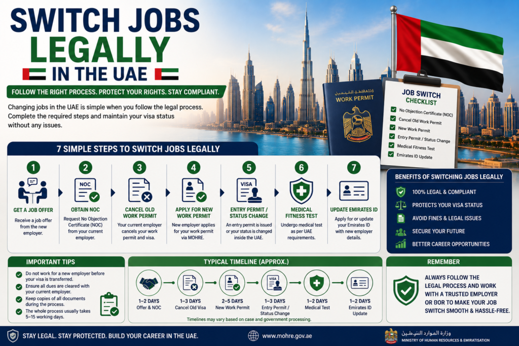 Switch Jobs in the UAE Complete Step by Step Guide For 3 Switch Jobs Legally in the UAE