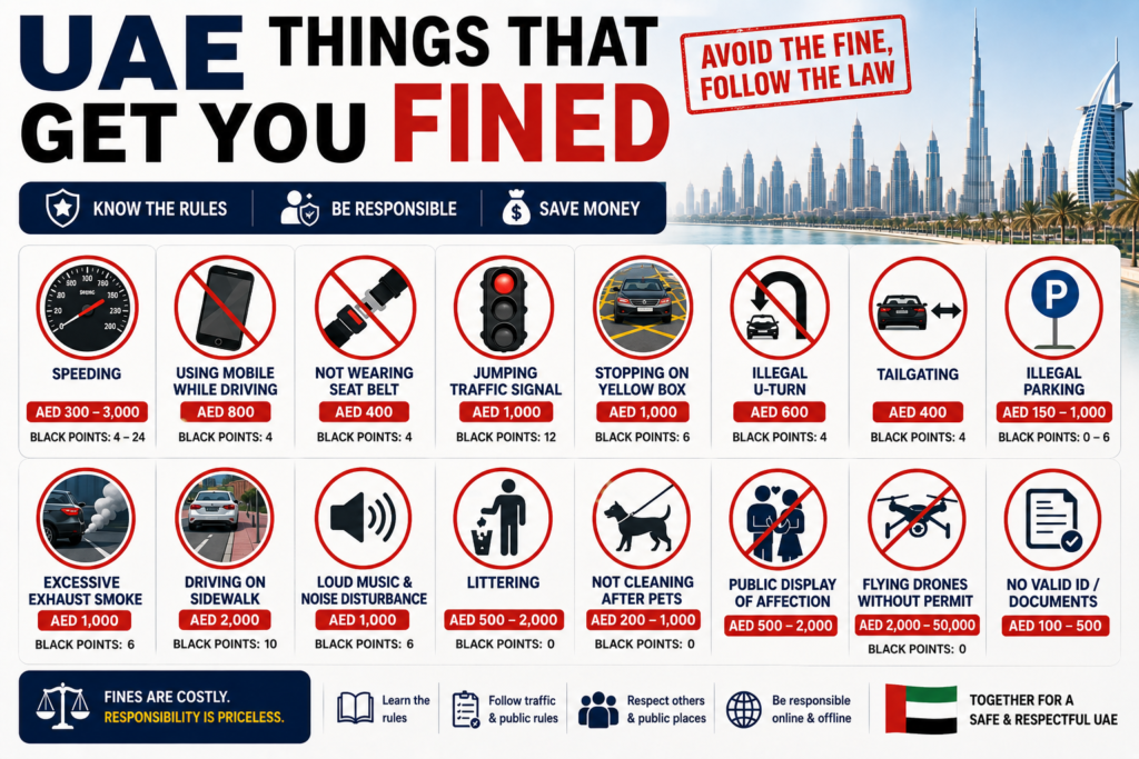 Things That Get You Fined in UAE You Must Need to Know 2 UAE Things That Get You Fined
