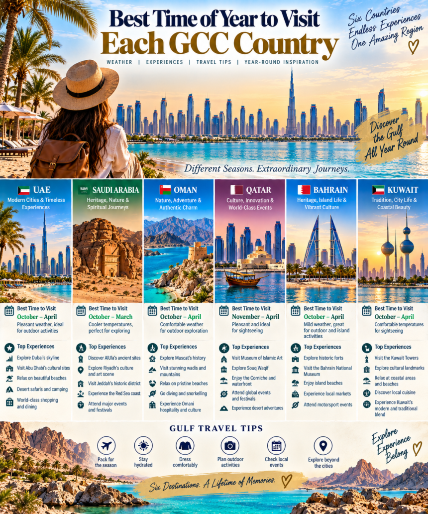 Best Time of Year to Visit GCC Country: Essential 2026 Guide 1 Best Time of Year to Visit Each GCC Country