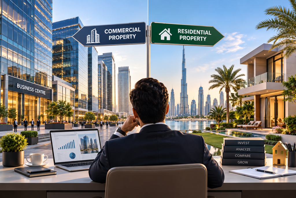 Commercial vs Residential Property Investment in Dubai: 12 Essential Differences in 2026 2 Commercial vs Residential Property Investment in Dubai