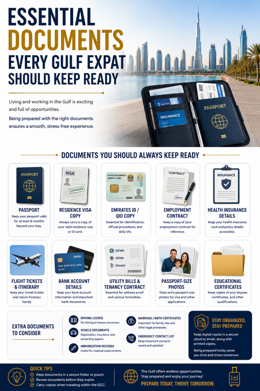 Documents Gulf Expat Should Keep Ready: 15 Must-Haves 1 Documents Gulf Expat Should Keep Ready