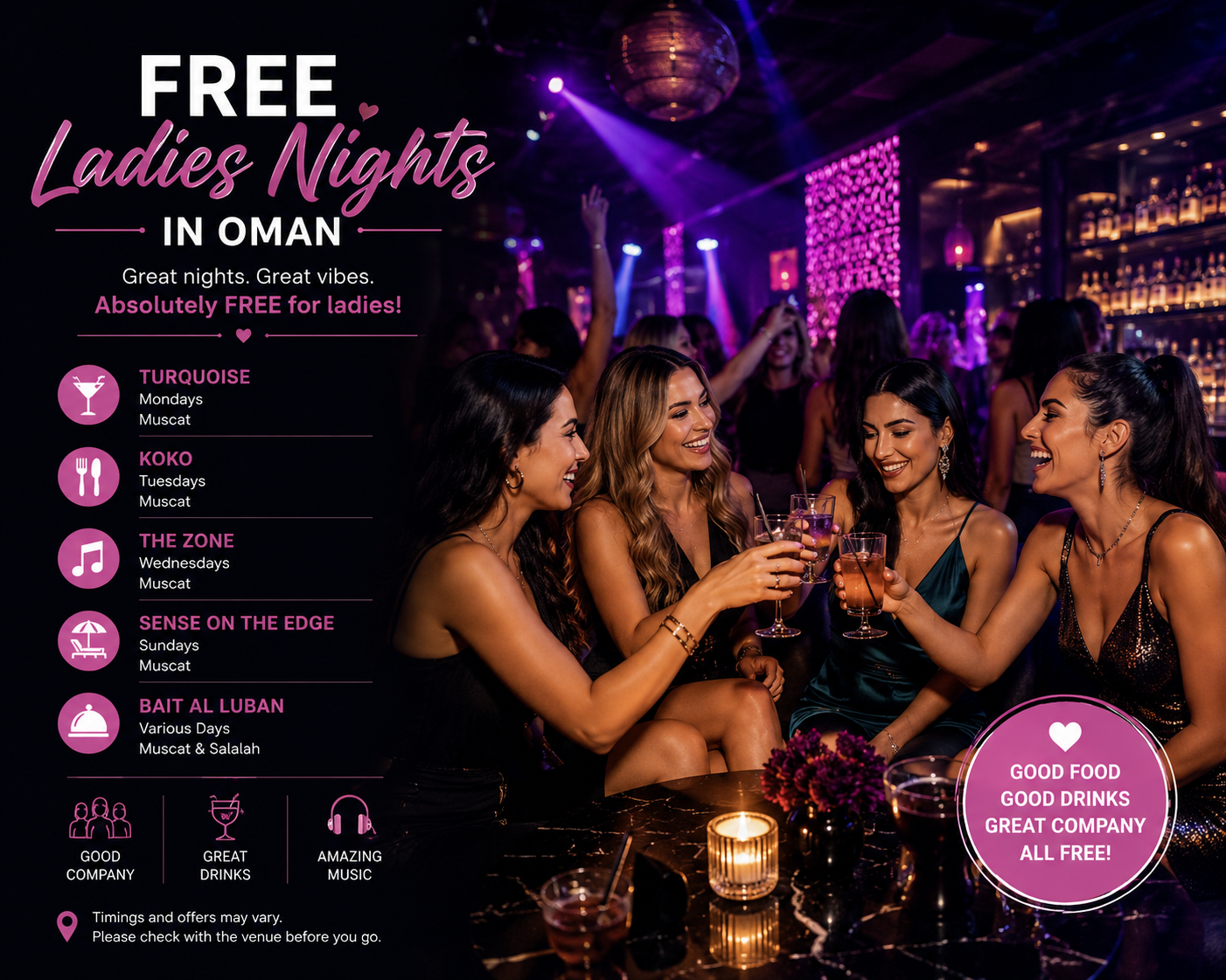 Free Ladies Nights in the Oman