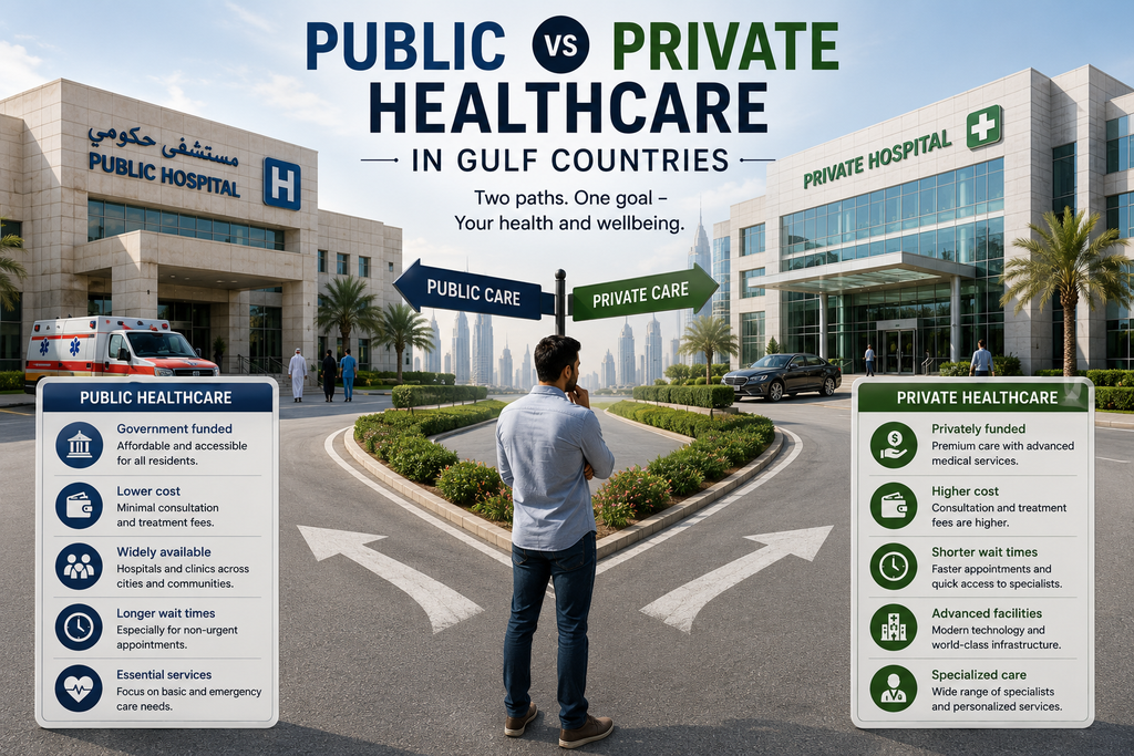 Public vs Private Healthcare in Gulf Countries: 12 Essential Differences 2 Public vs Private Healthcare in Gulf Countries