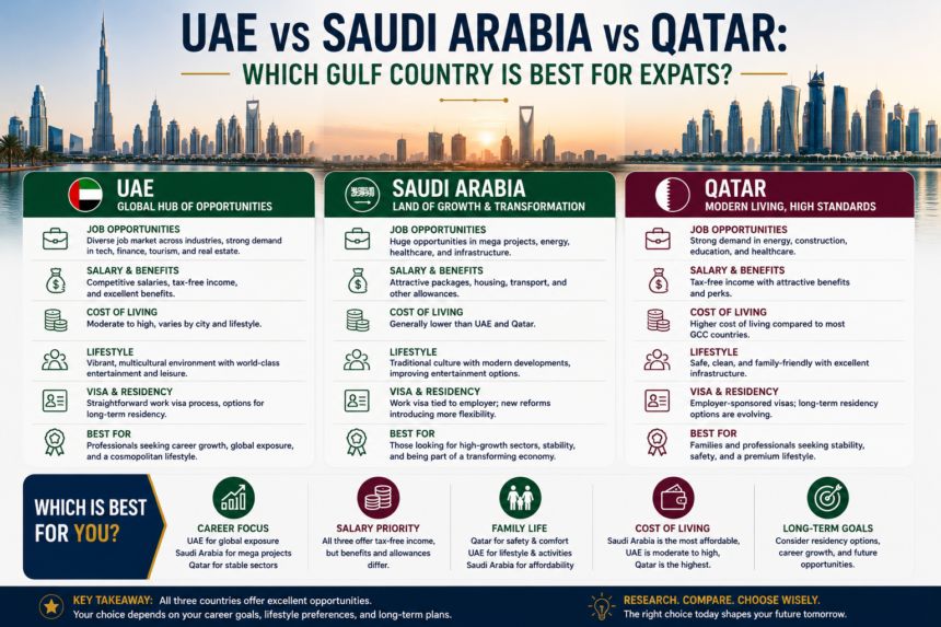 UAE vs Saudi Arabia vs Qatar: Which Gulf Country Is Best for Expats? 15 Powerful Comparisons 1 UAE vs Saudi Arabia vs Qatar