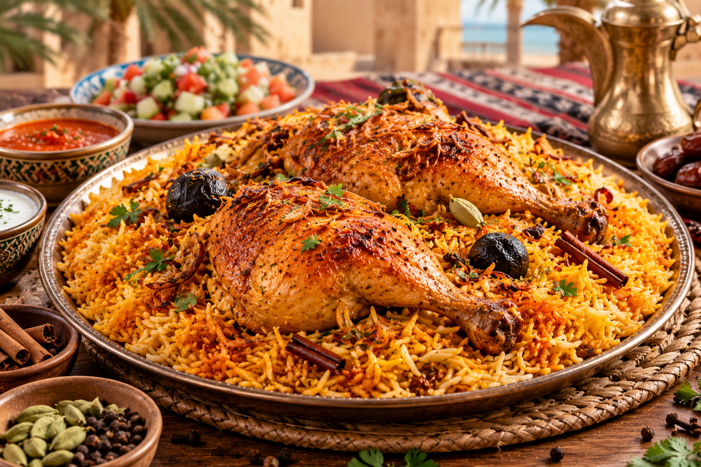 The Story Behind Kuwait Famous Machboos A Traditional Dish 2 Golden Arabian Chicken Rice Feast 1