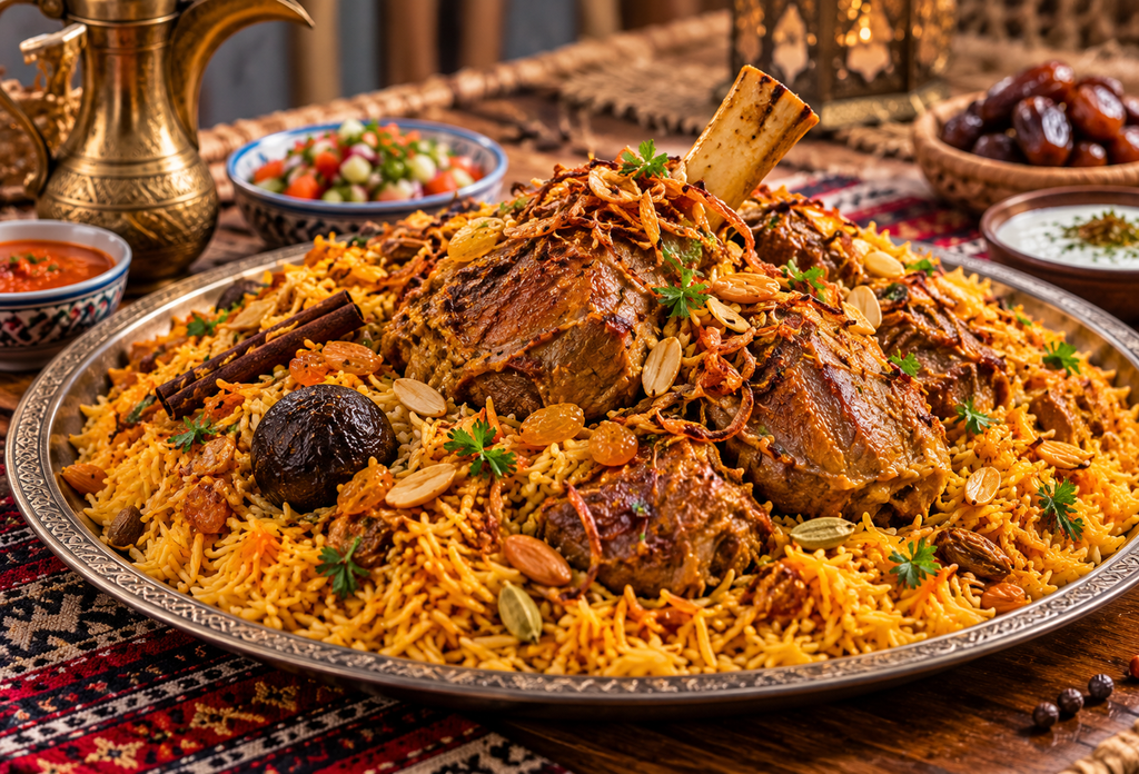 The Story Behind Kuwait Famous Machboos A Traditional Dish 3 Golden Lamb Machboos Feast