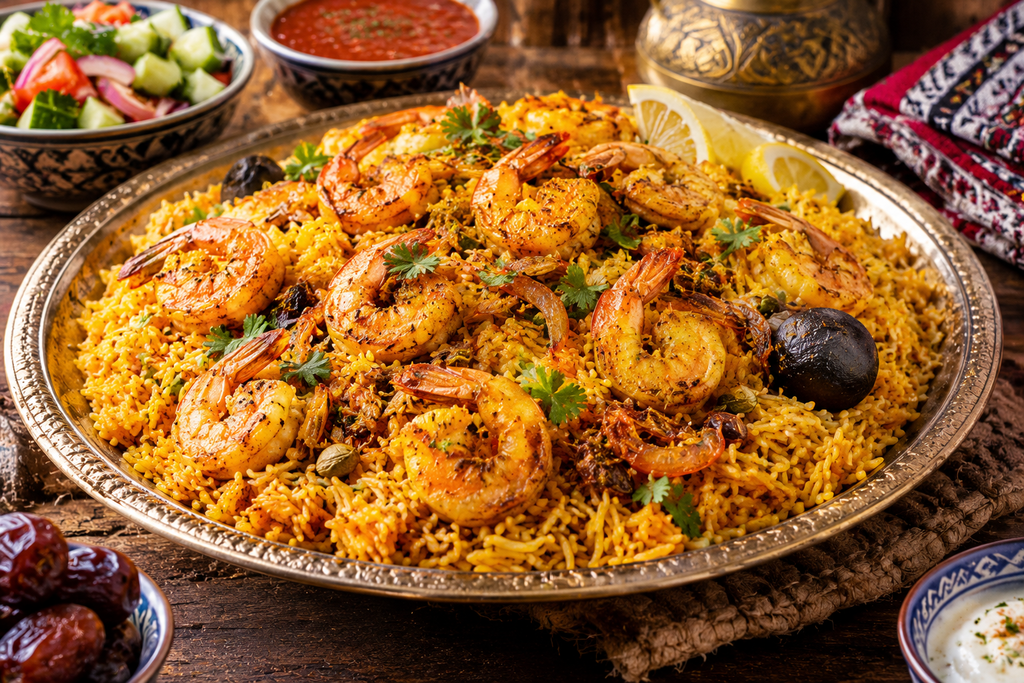 The Story Behind Kuwait Famous Machboos A Traditional Dish 5 Ornate Shrimp Rice Feast